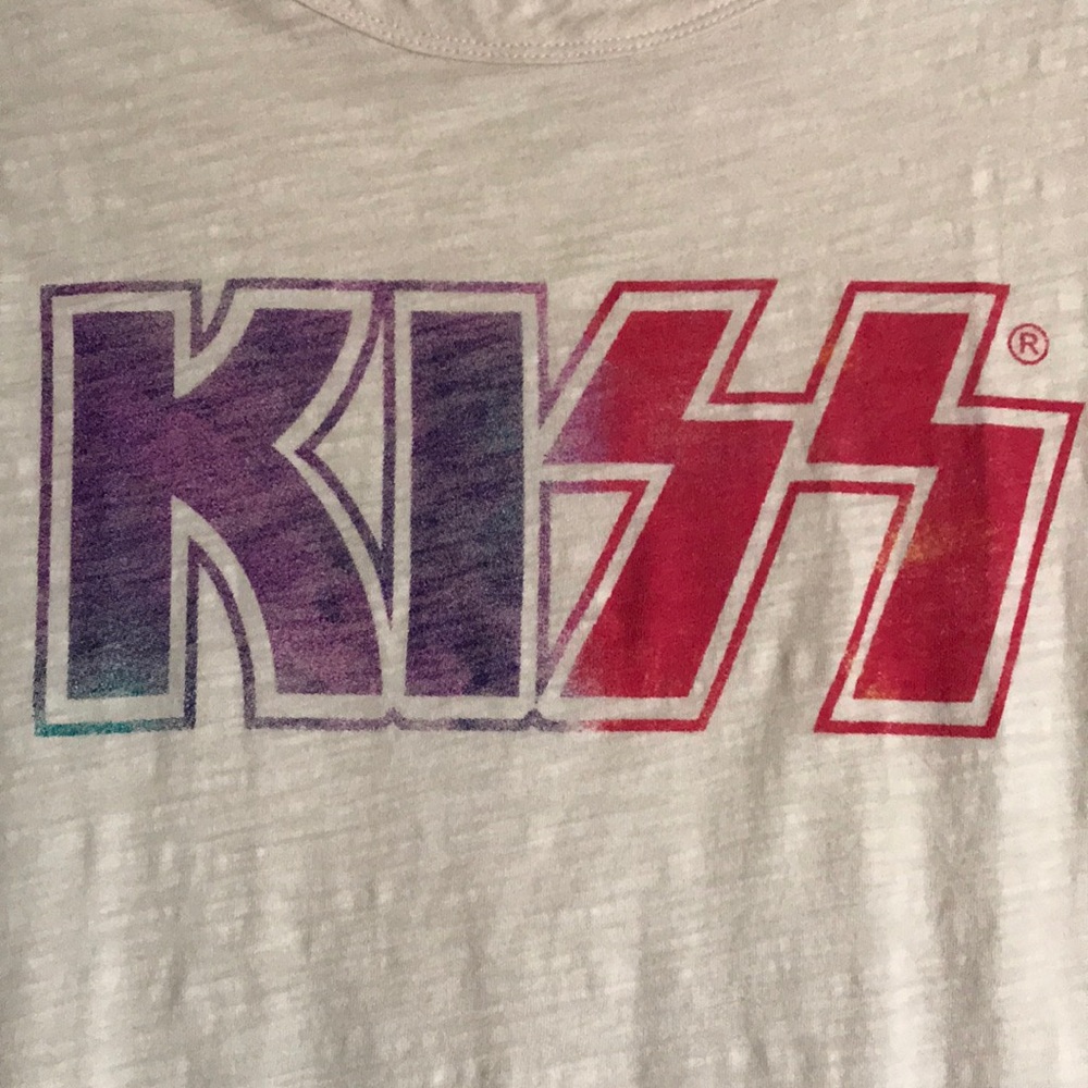 NEW Graphic KISS burnout tie dye letter tank top - Picture 2 of 7